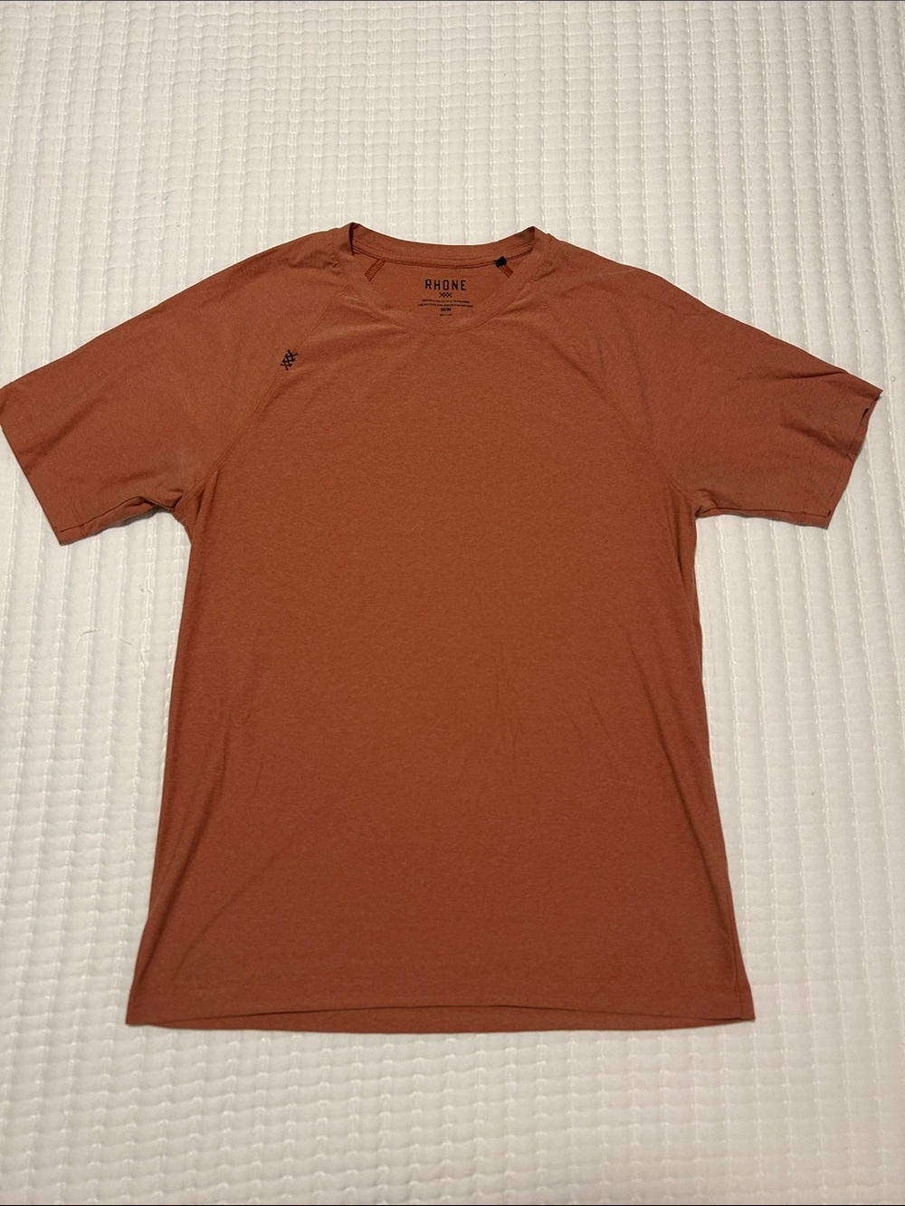RHONE Short-Sleeve Crew Tee in Rust Orange